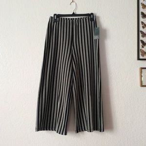 High Rise Palazzo Pinstriped Black and White Pants